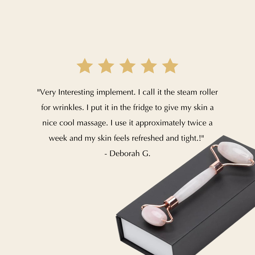 Rose Quartz Facial Roller – Dual-Ended Beauty Tool for Calming, Cooling & Skin Radianc